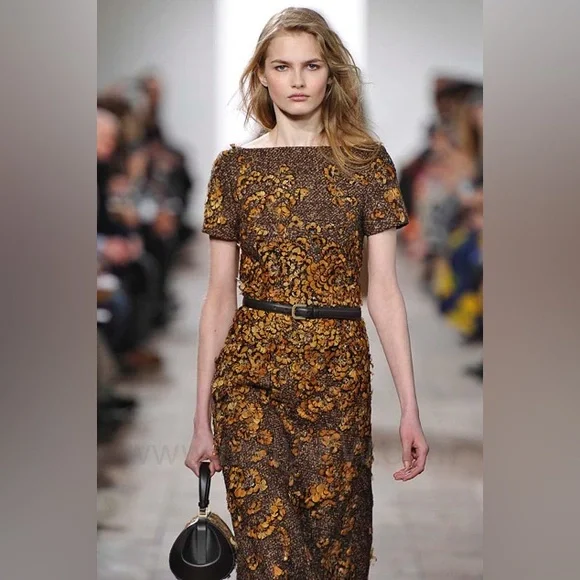 MUSEUM-QUALITY $8495 Michael Kors Collection Embroidered Feather Runway Dress 4 MUSEUM-QUALITY $8495 Michael Kors Collection Embroidered Feather Runway Dress 4